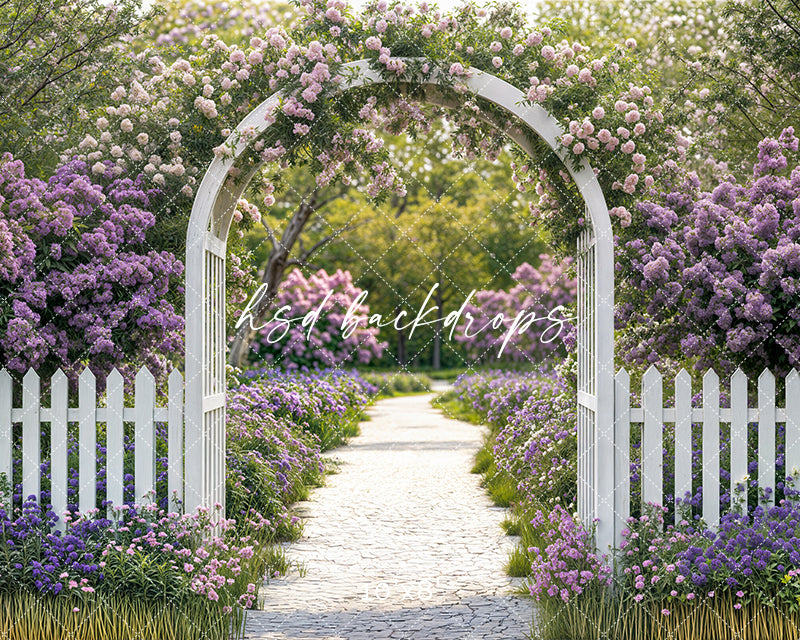 Purple Floral Arbor - HSD Photography Backdrops
