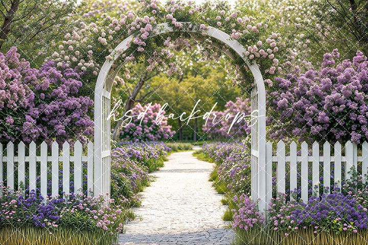 Purple Floral Arbor - HSD Photography Backdrops