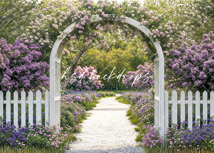 Purple Floral Arbor - HSD Photography Backdrops
