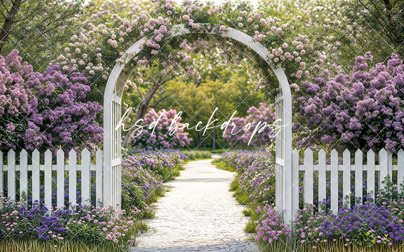 Purple Floral Arbor - HSD Photography Backdrops