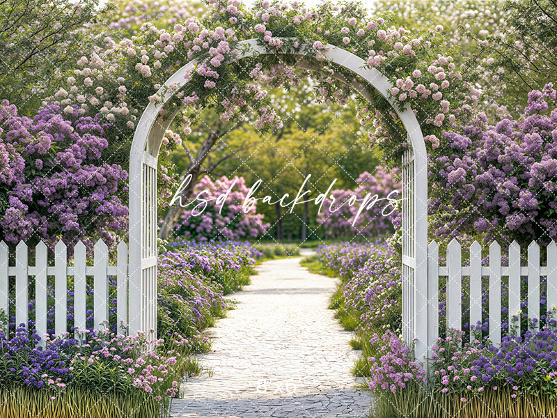 Purple Floral Arbor - HSD Photography Backdrops
