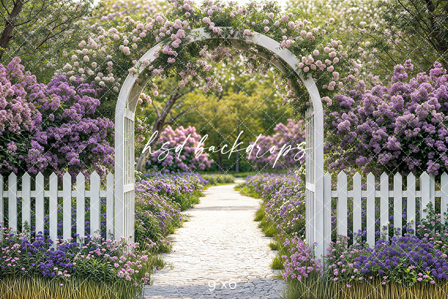 Purple Floral Arbor - HSD Photography Backdrops