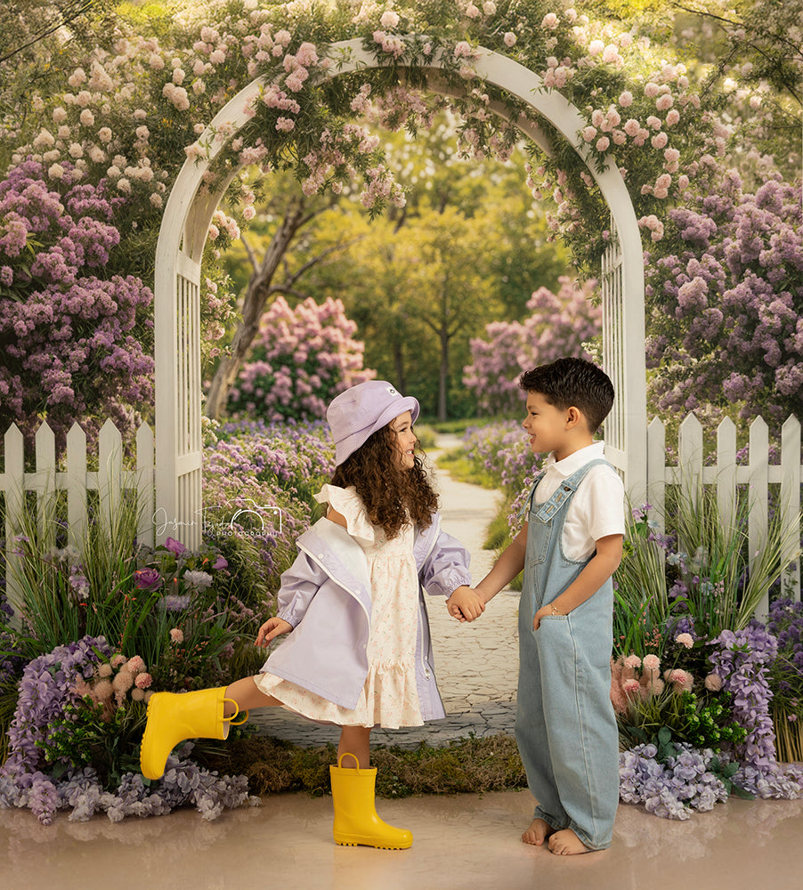 Purple Floral Arbor - HSD Photography Backdrops