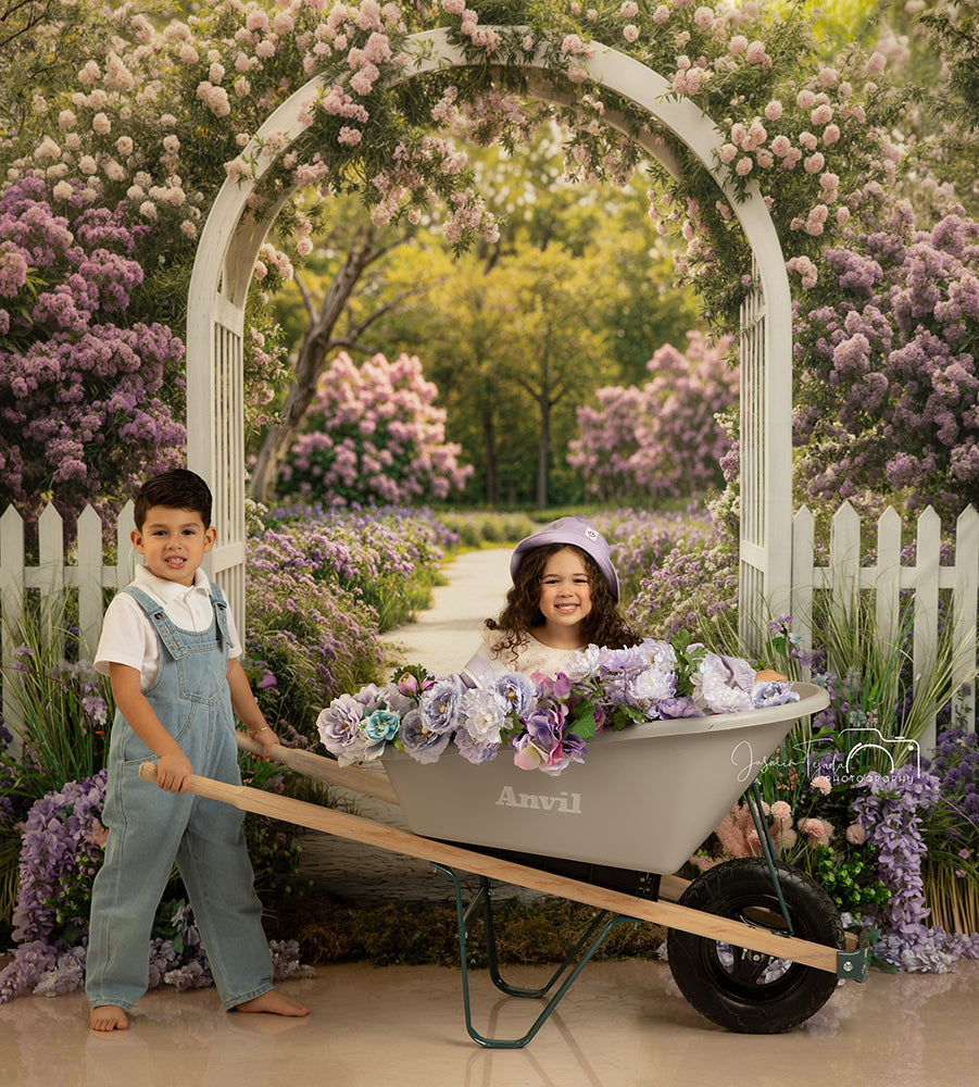 Purple Floral Arbor - HSD Photography Backdrops
