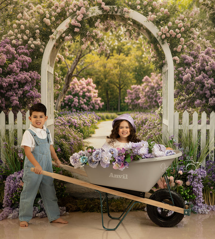 Purple Floral Arbor - HSD Photography Backdrops