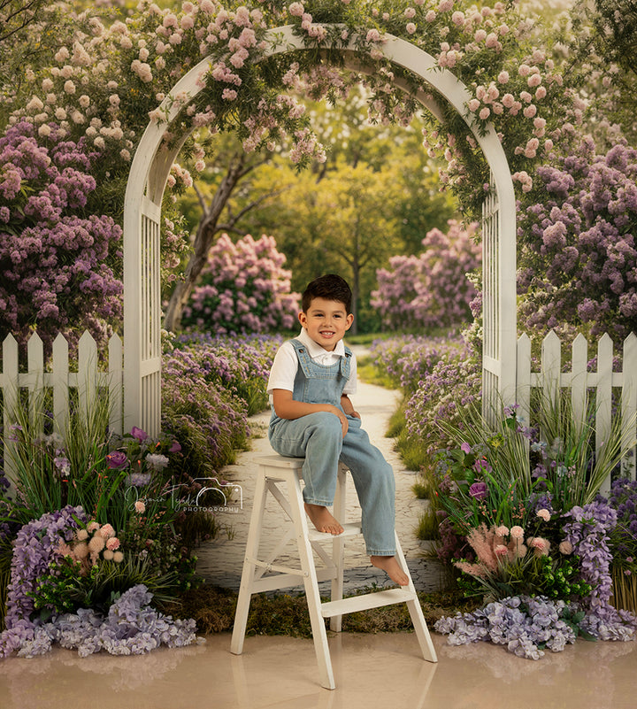 Purple Floral Arbor - HSD Photography Backdrops