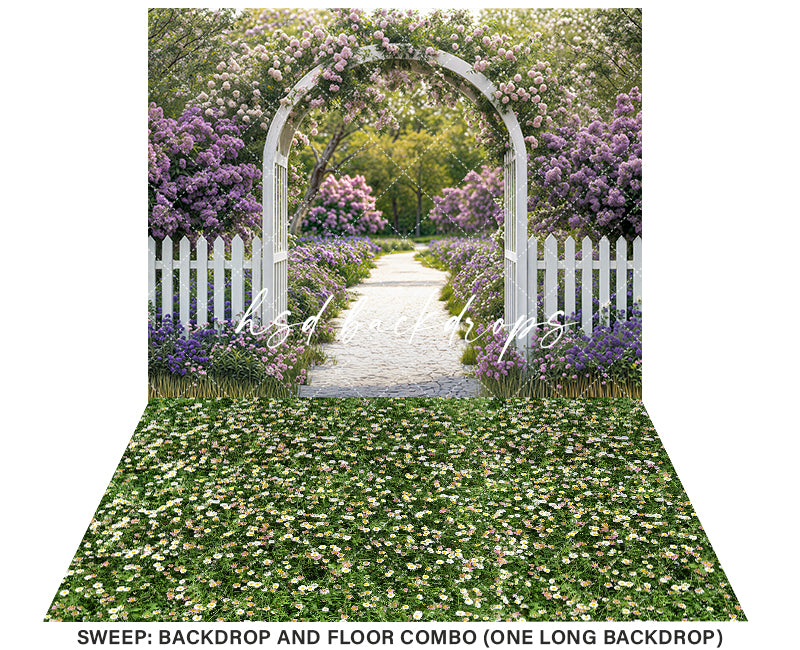 Purple Floral Arbor - HSD Photography Backdrops