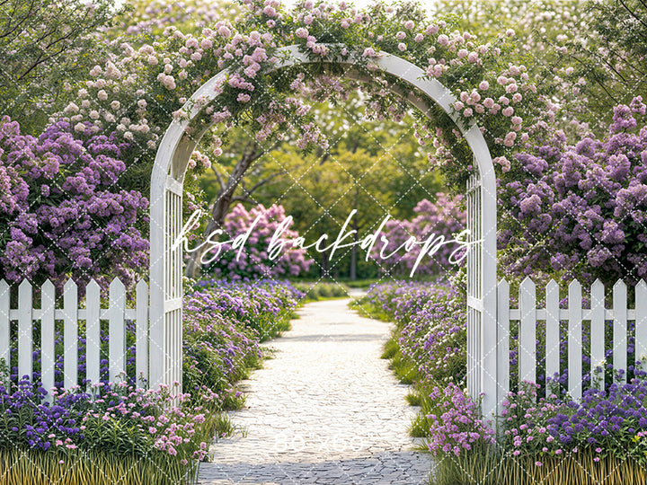 Purple Floral Arbor - HSD Photography Backdrops