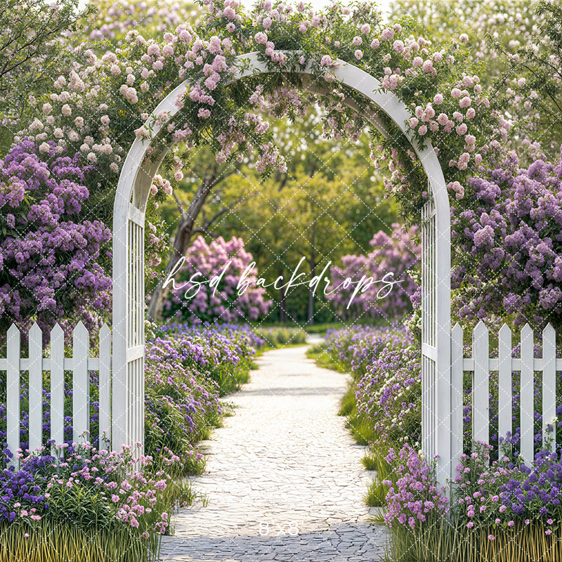 Purple Floral Arbor - HSD Photography Backdrops