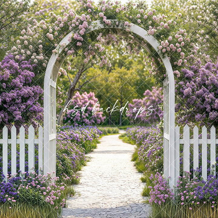 Purple Floral Arbor - HSD Photography Backdrops