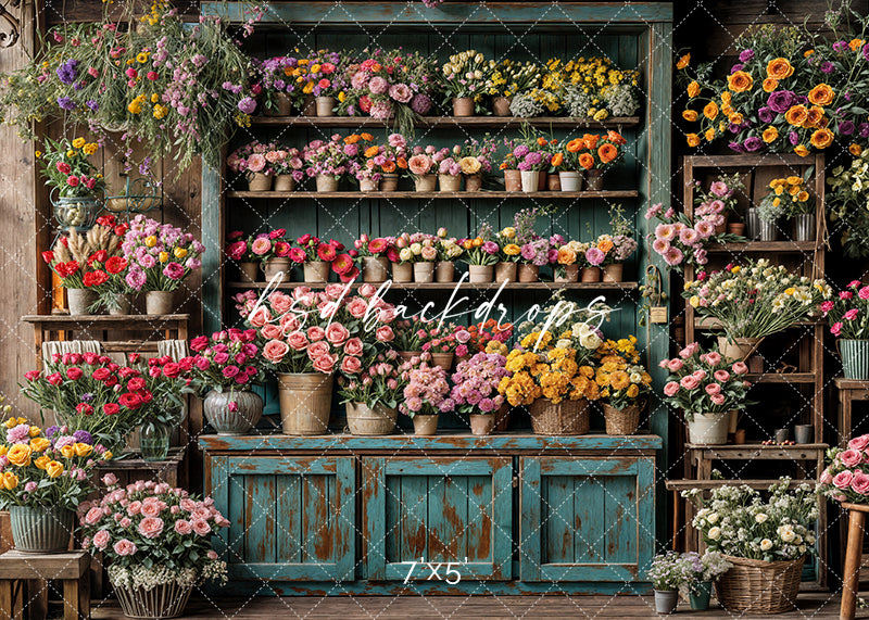 Spring Flower Shop Wall - HSD Photography Backdrops