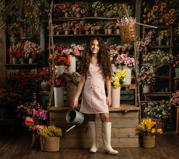 Spring Flower Shop Wall - HSD Photography Backdrops