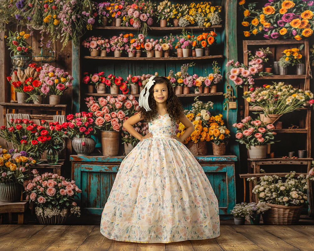 Spring Flower Shop Wall - HSD Photography Backdrops