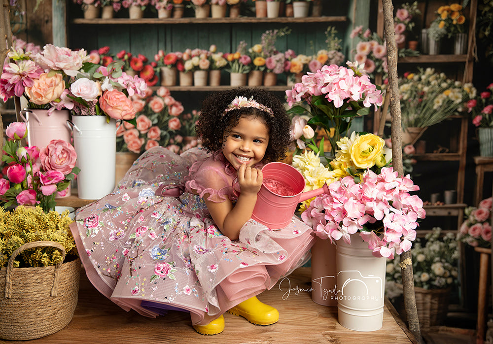 Spring Flower Shop Wall - HSD Photography Backdrops