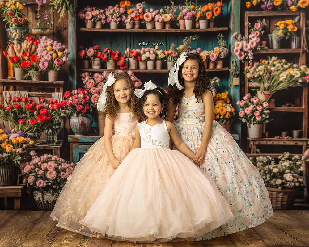 Spring Flower Shop Wall - HSD Photography Backdrops