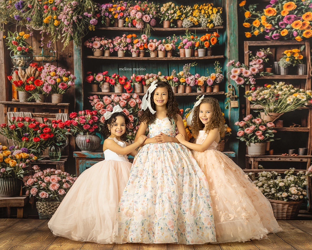 Spring Flower Shop Wall - HSD Photography Backdrops