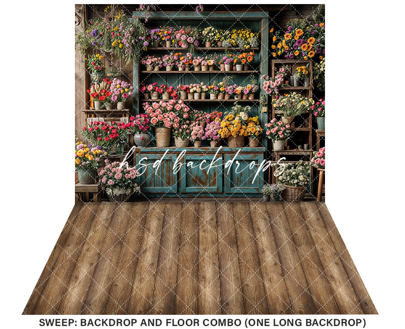 Spring Flower Shop Wall - HSD Photography Backdrops