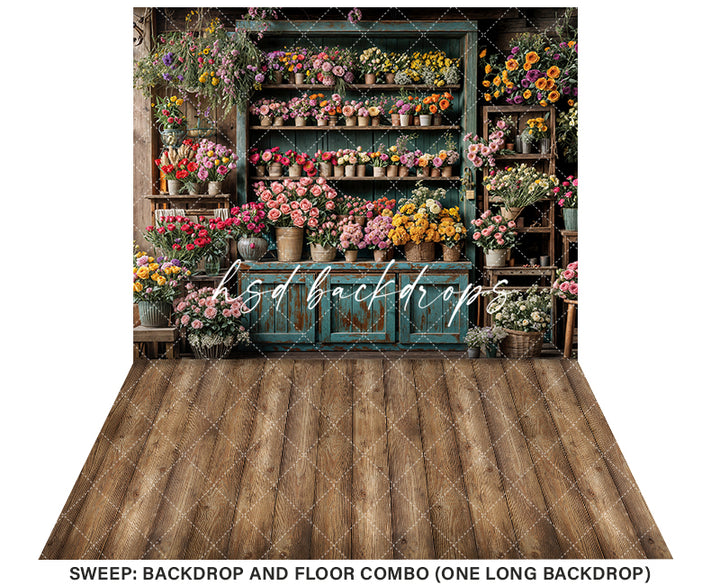 Spring Flower Shop Wall - HSD Photography Backdrops