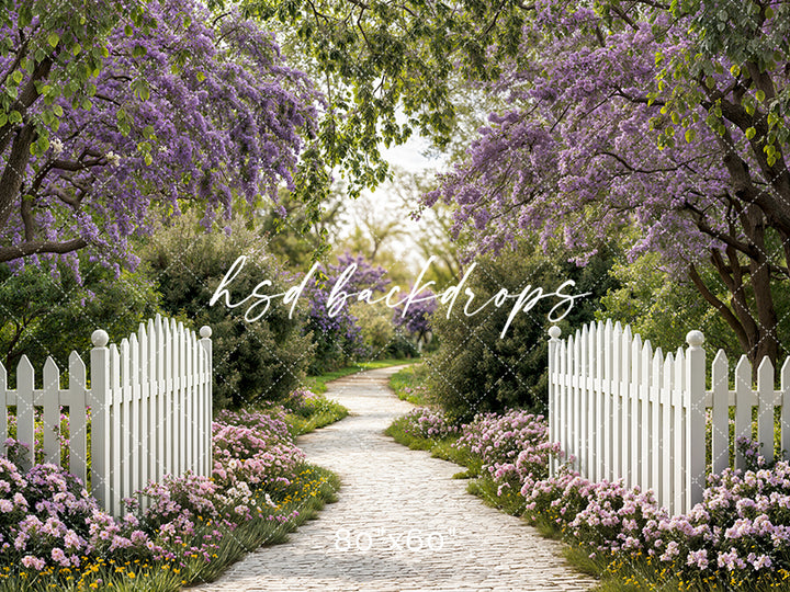 Purple Spring Pathway - HSD Photography Backdrops