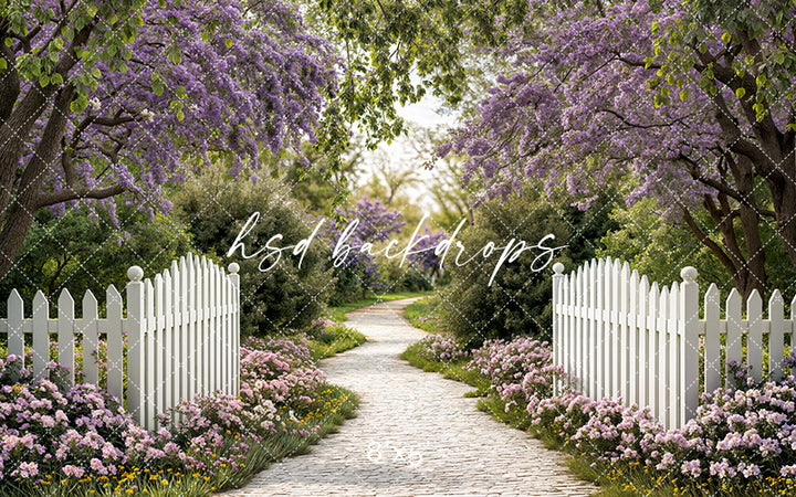 Purple Spring Pathway - HSD Photography Backdrops