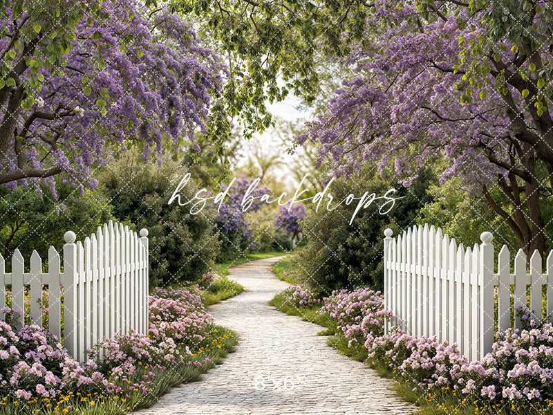 Purple Spring Pathway - HSD Photography Backdrops