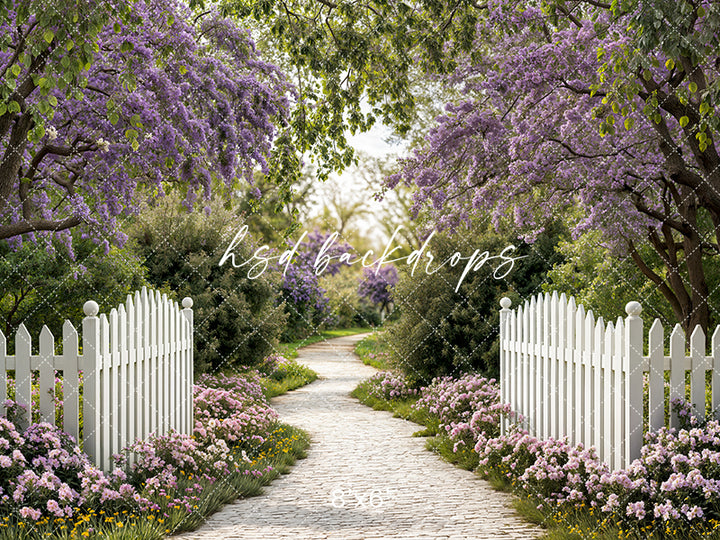 Purple Spring Pathway - HSD Photography Backdrops
