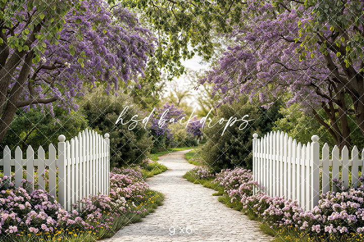 Purple Spring Pathway - HSD Photography Backdrops