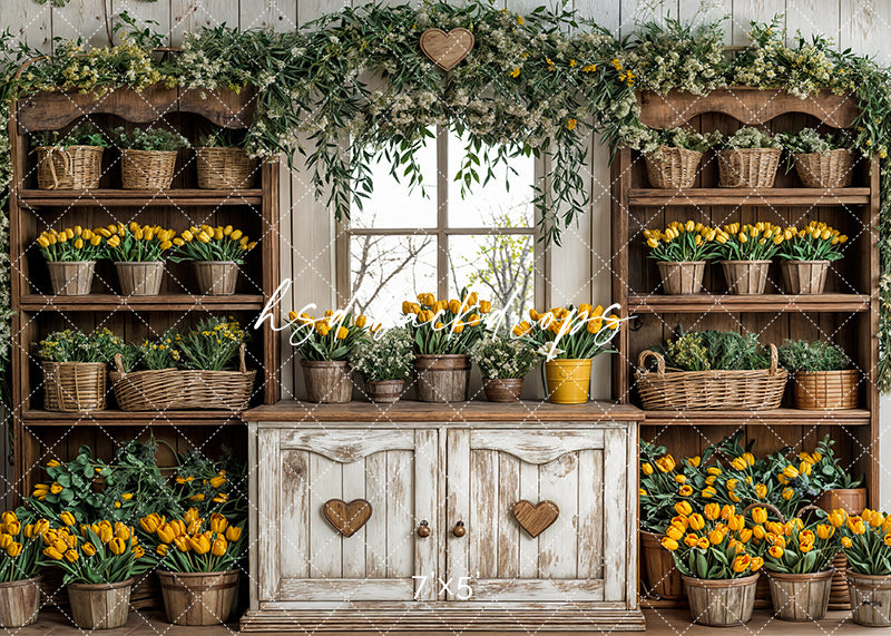 Yellow Tulips Hutch - HSD Photography Backdrops