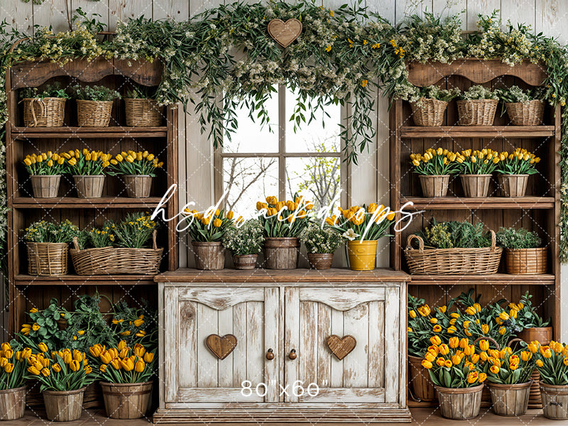 Yellow Tulips Hutch - HSD Photography Backdrops