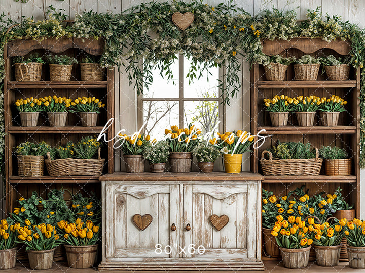 Yellow Tulips Hutch - HSD Photography Backdrops