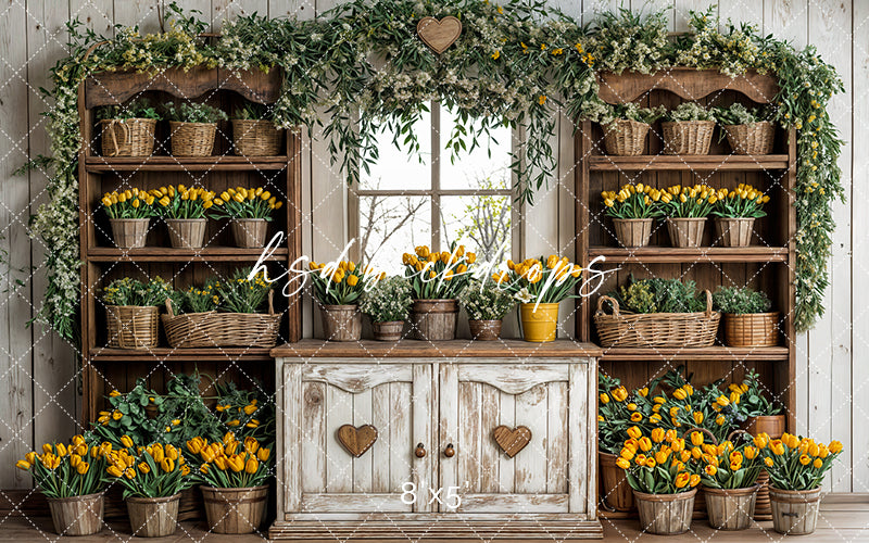 Yellow Tulips Hutch - HSD Photography Backdrops