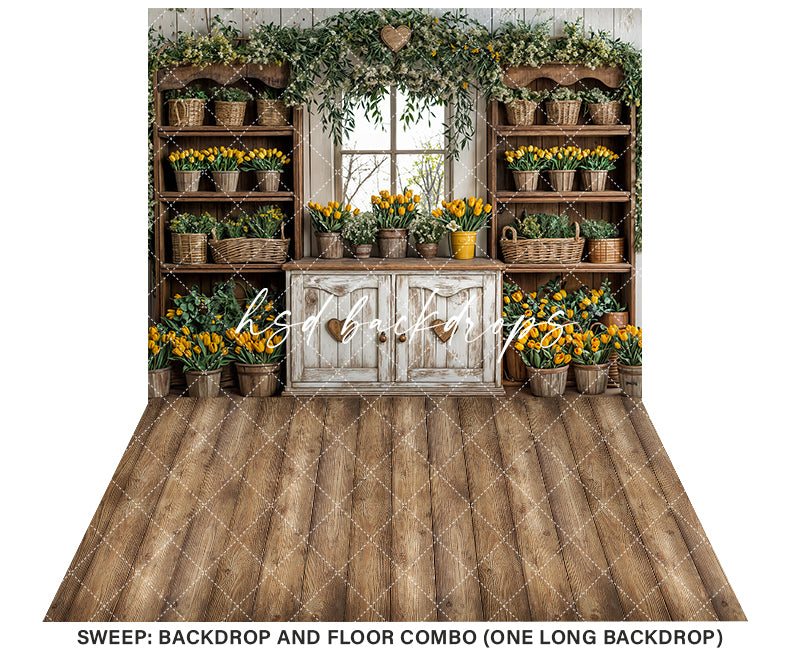 Yellow Tulips Hutch - HSD Photography Backdrops