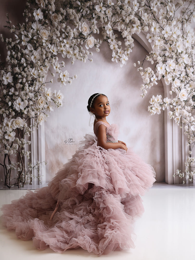 White Floral Arch - HSD Photography Backdrops