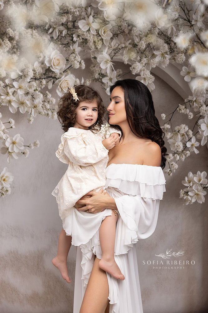White Floral Arch - HSD Photography Backdrops