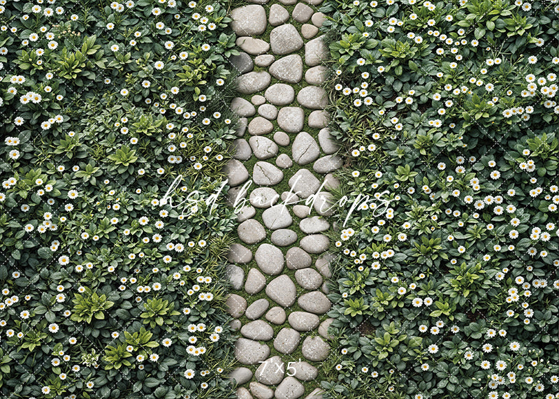 Spring Daisy Pathway Floor Mat - HSD Photography Backdrops