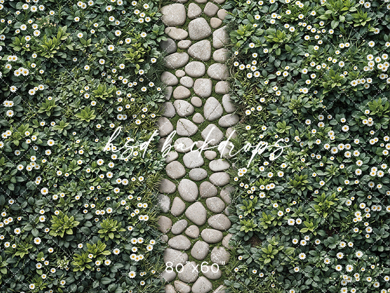 Spring Daisy Pathway Floor Mat - HSD Photography Backdrops
