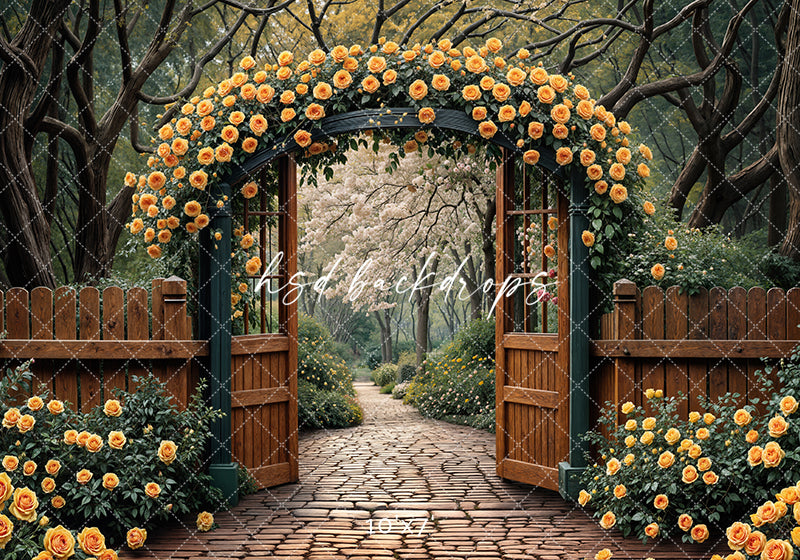 Yellow Rose Archway - HSD Photography Backdrops