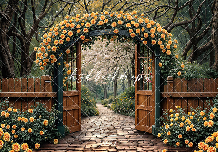 Yellow Rose Archway - HSD Photography Backdrops