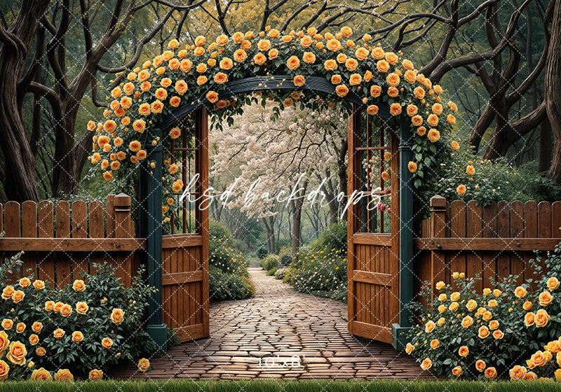 Yellow Rose Archway - HSD Photography Backdrops