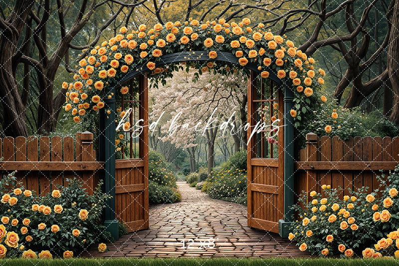 Yellow Rose Archway - HSD Photography Backdrops