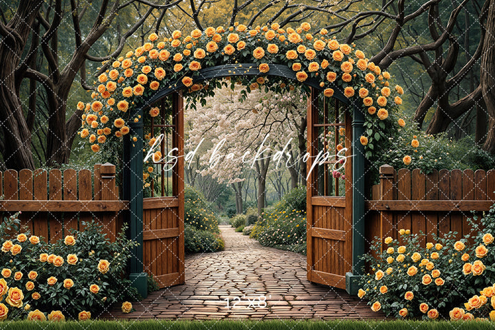 Yellow Rose Archway - HSD Photography Backdrops