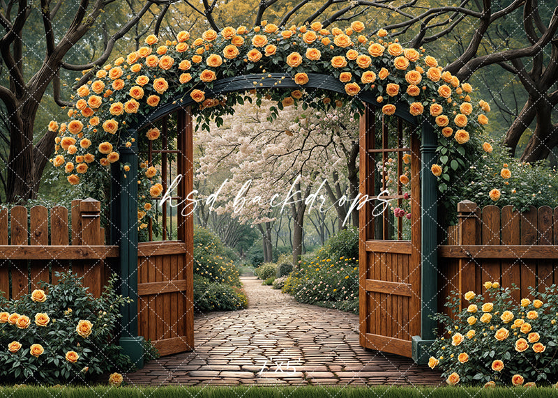 Yellow Rose Archway - HSD Photography Backdrops