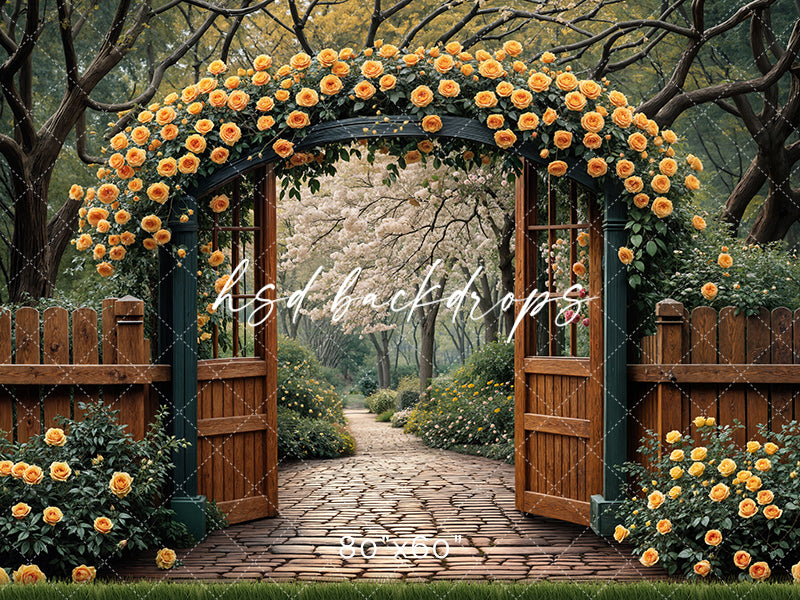 Yellow Rose Archway - HSD Photography Backdrops