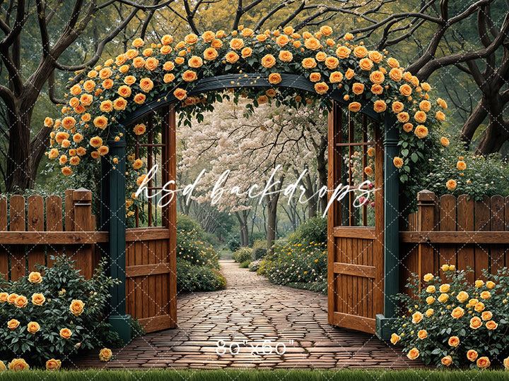 Yellow Rose Archway - HSD Photography Backdrops