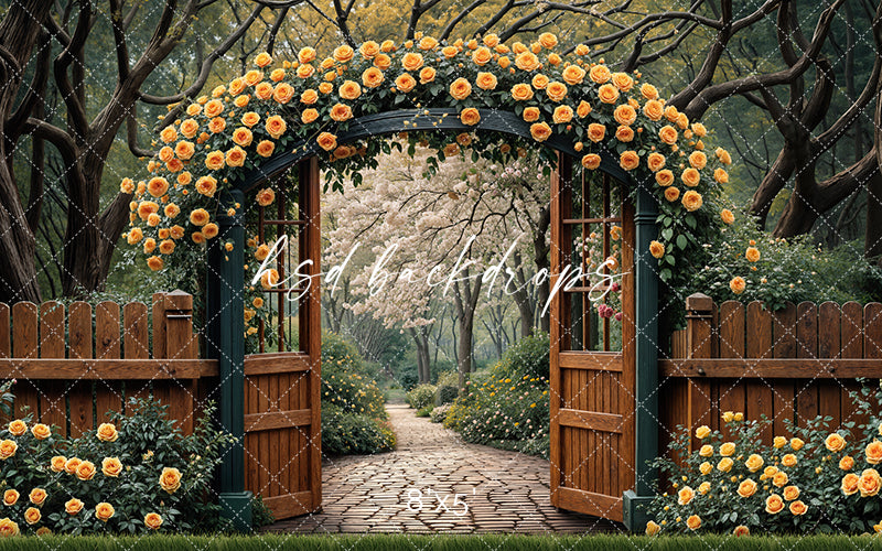Yellow Rose Archway - HSD Photography Backdrops