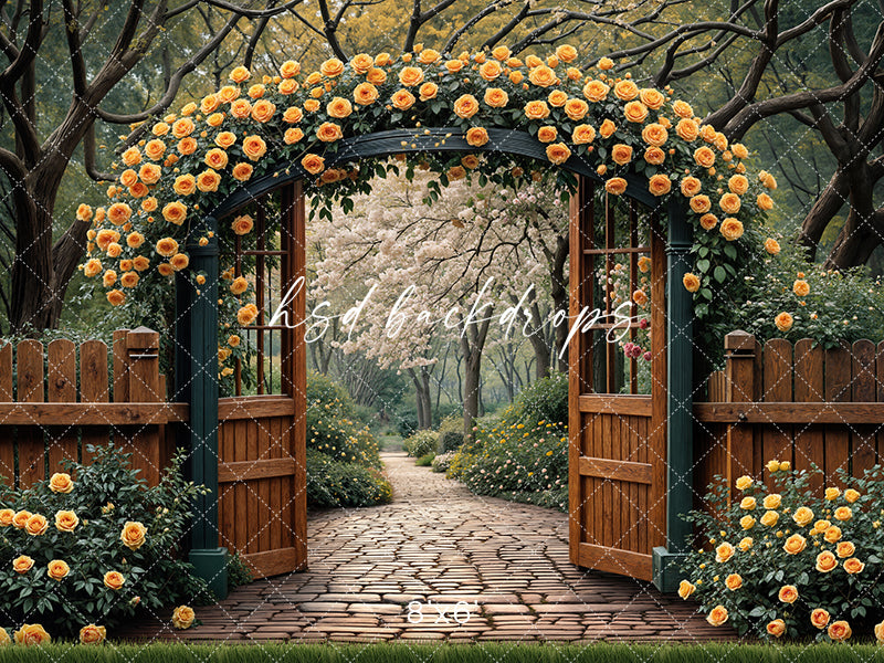 Yellow Rose Archway - HSD Photography Backdrops