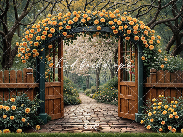 Yellow Rose Archway - HSD Photography Backdrops