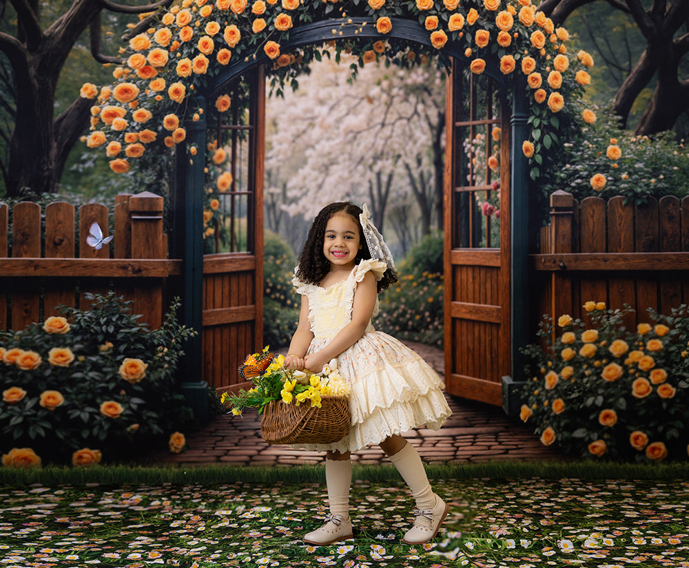 Yellow Rose Archway - HSD Photography Backdrops