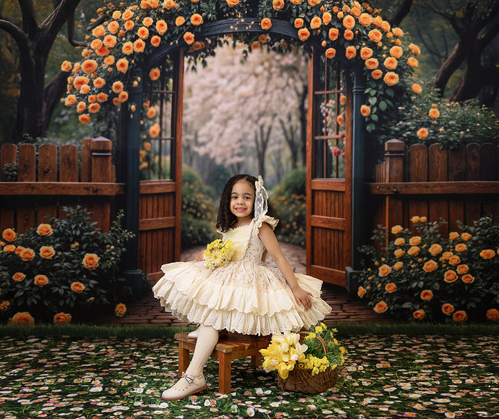 Yellow Rose Archway - HSD Photography Backdrops