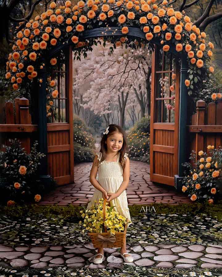 Yellow Rose Archway - HSD Photography Backdrops